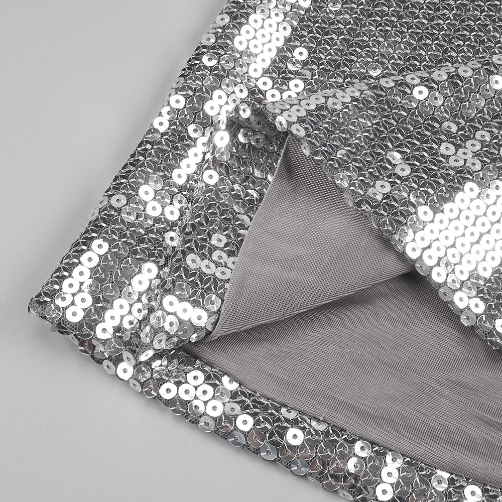 Silver Sequin Sling Dress 13