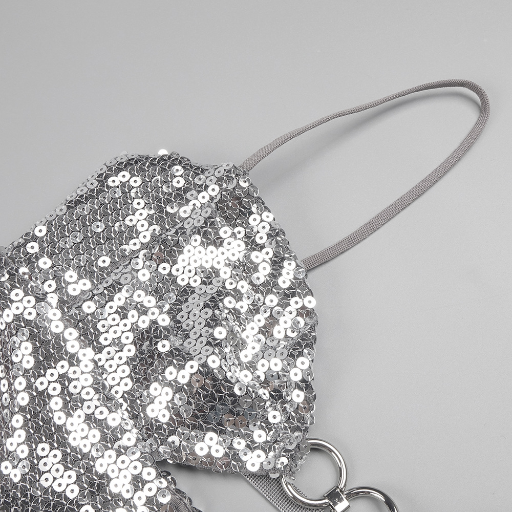 Silver Sequin Sling Dress 14