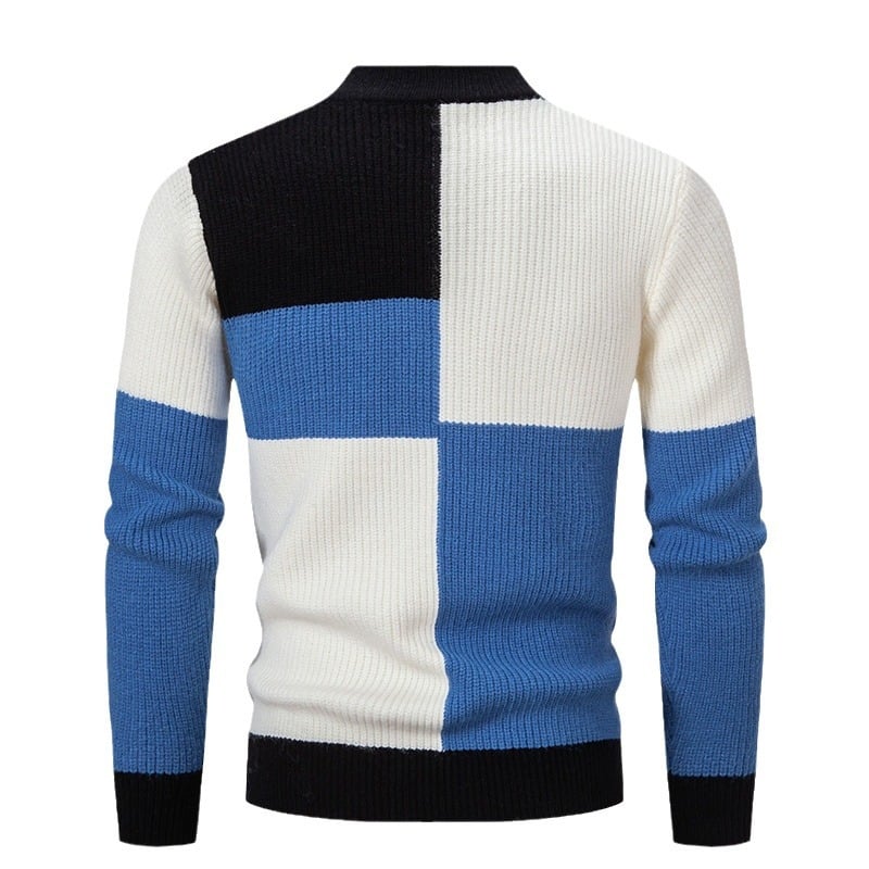 Men's Knitwear Sweater Color Stitching Stand-collar 6