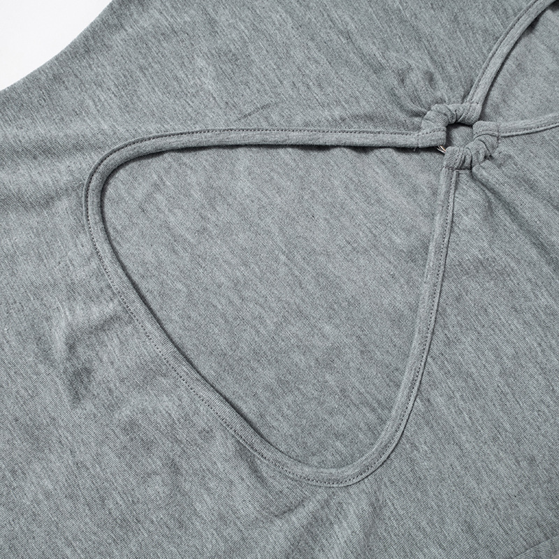 Women's Solid Color Long Sleeve Hollow Dress 18