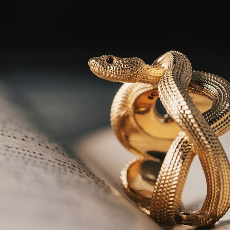 Fashion Trend Snake Ring - Geometric Design
