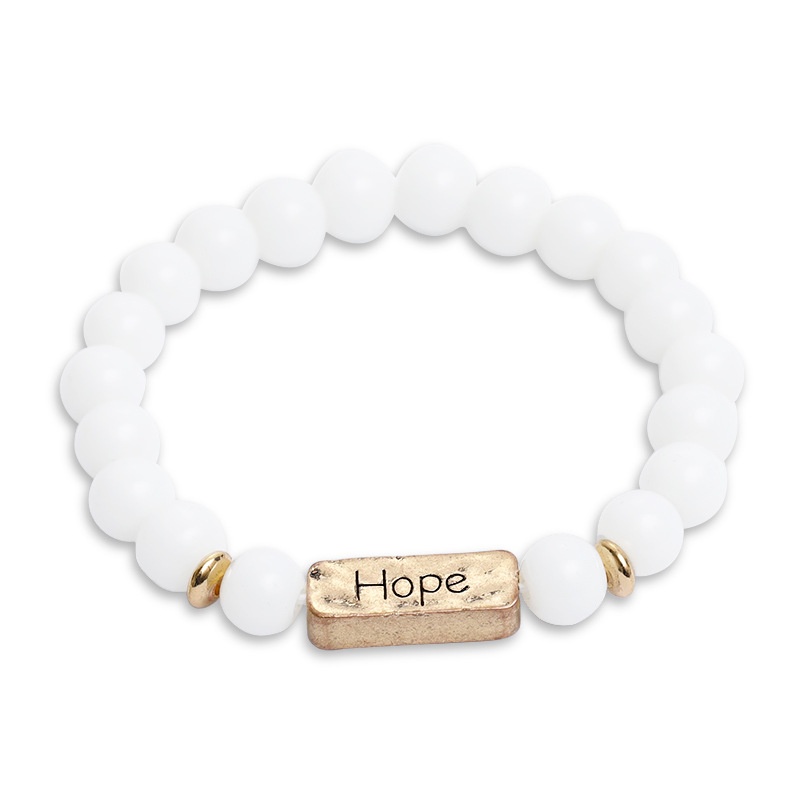 Natural Stone Engraved Hope Bracelet Color Option 1