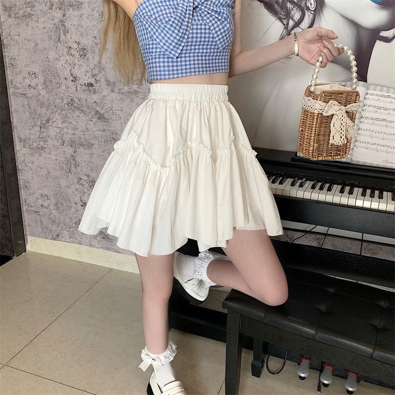 High Waist Slimming Skirt White