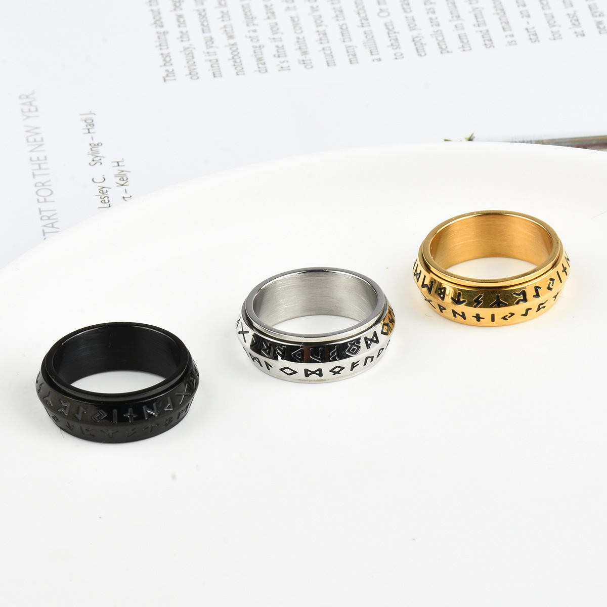 Retro Nordic Viking Luen Rune Ring 6