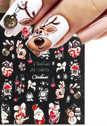 5D Nail Art Sticker Christmas Relief - Image 1