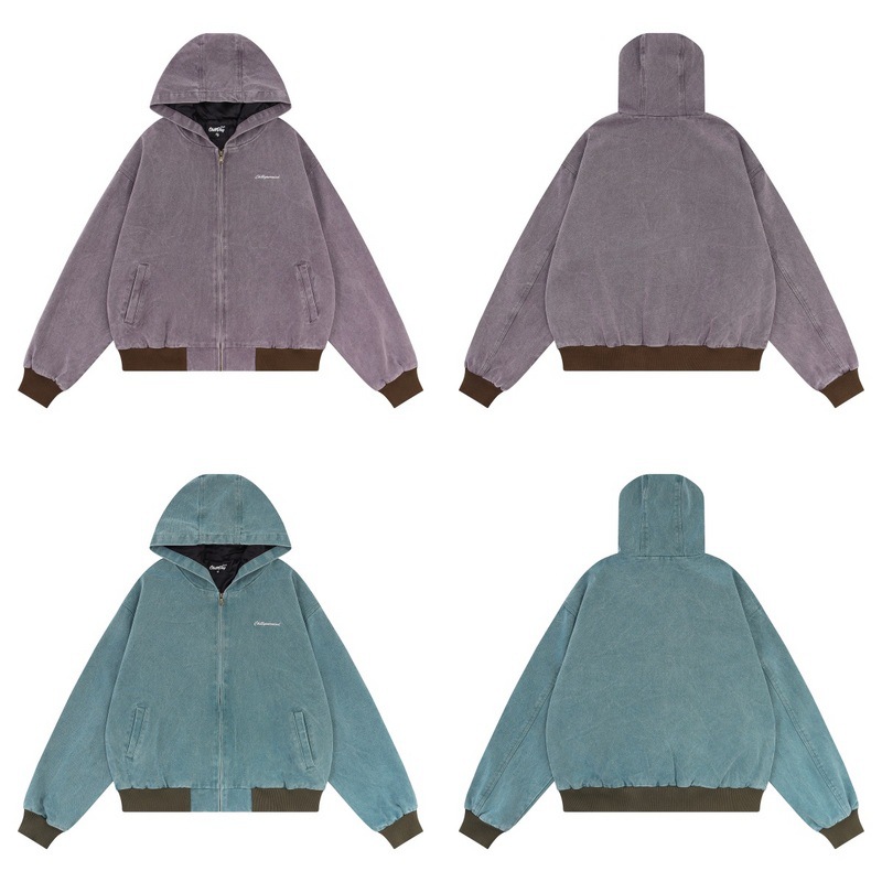 Washed And Worn Retro Hooded Jacket 4