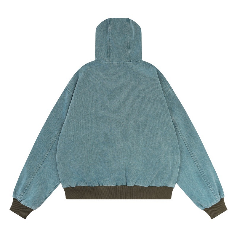 Washed And Worn Retro Hooded Jacket 8