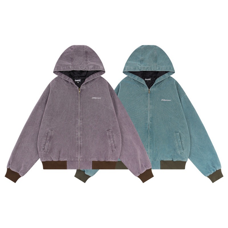 Washed And Worn Retro Hooded Jacket 2