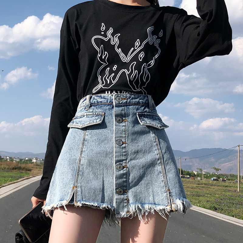 A-line Style Denim Skirt
