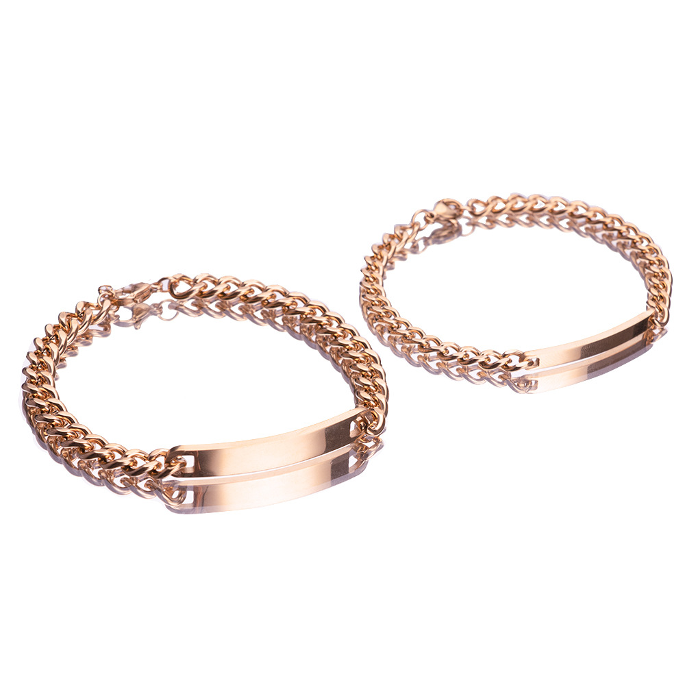 Engraved Titanium Steel Lovers' Day Bracelet 2