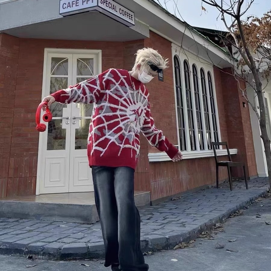 American High Street Spider Jacquard Crew Neck Sweater Image 3