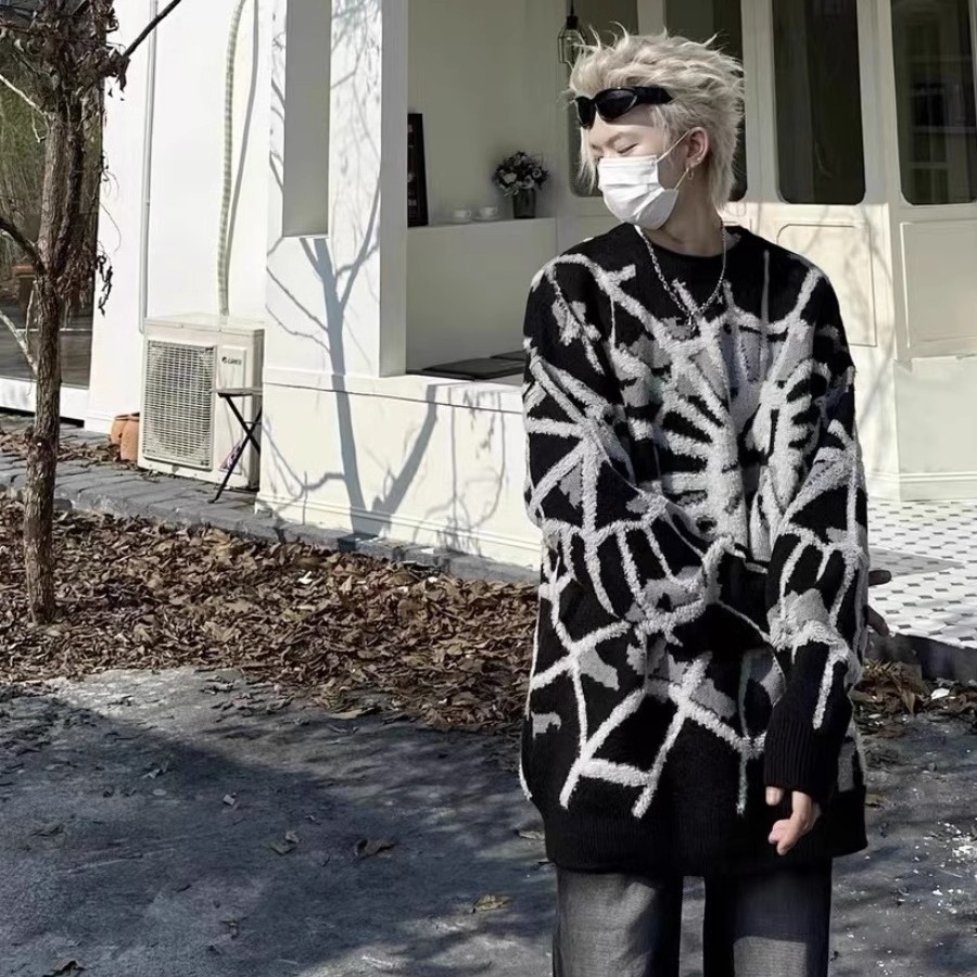 American High Street Spider Jacquard Crew Neck Sweater Image 6