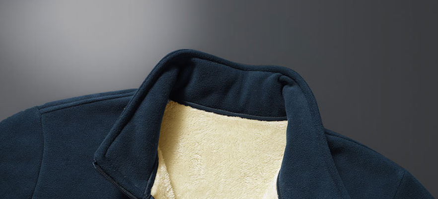Men's Stand Collar Fleece Padded Jacket Image 2