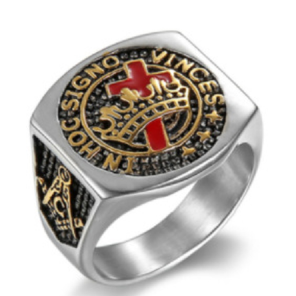 Vintage Cross Stainless Steel Ring Image 1