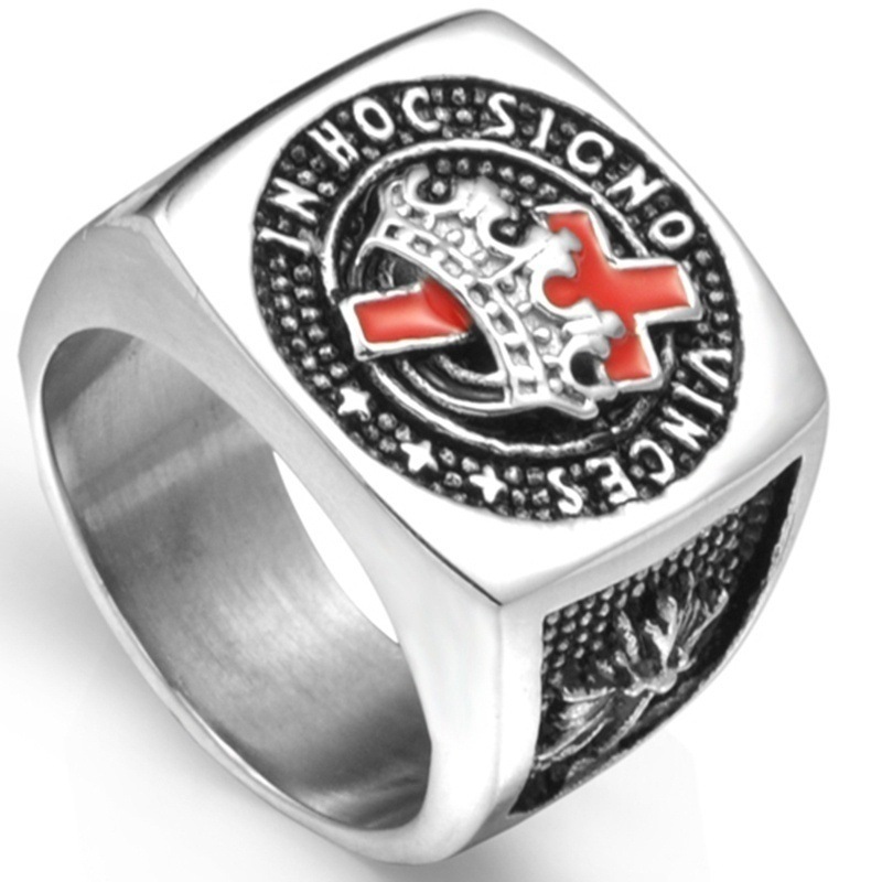 Vintage Cross Stainless Steel Ring Image 2