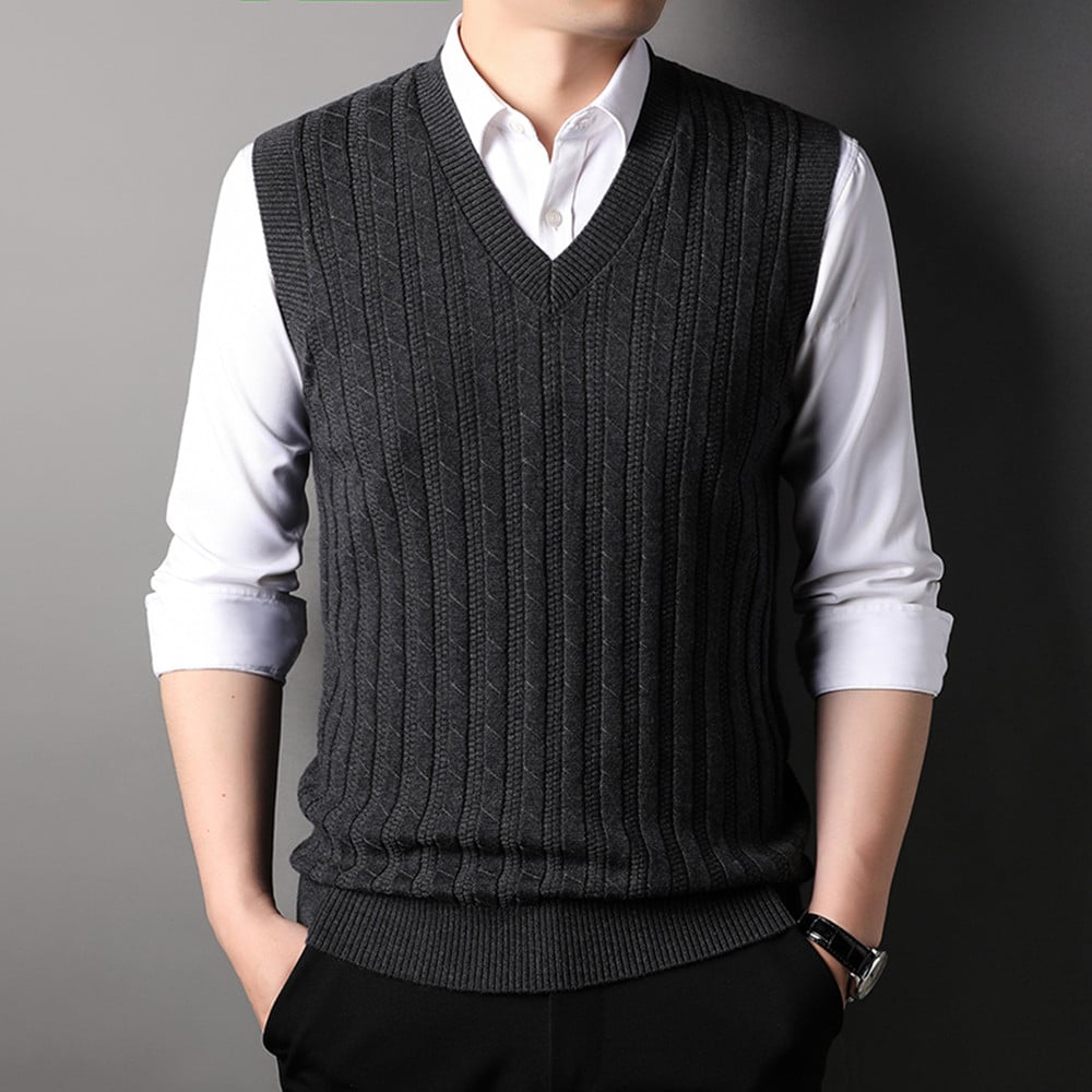 Men's Autumn Business Casual Knitted Vest - Image 1