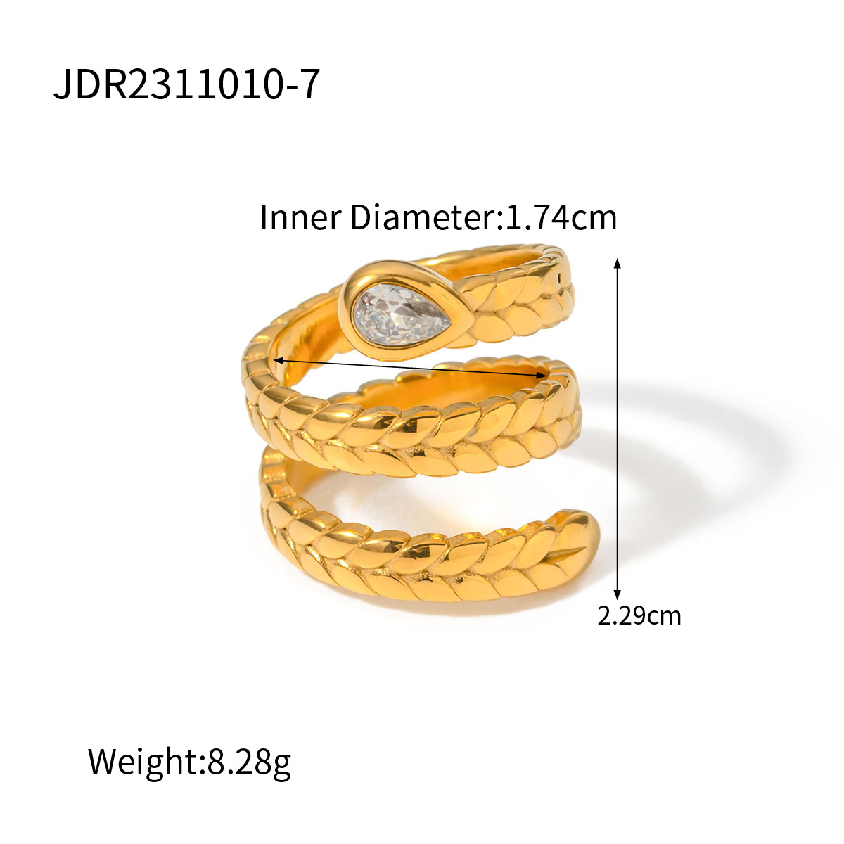 Davina Gold Serpent Ring 2