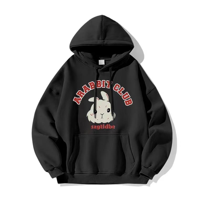 Rabbit Printed Hoodie Image 2