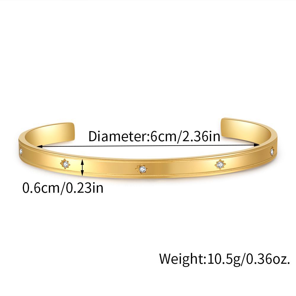 Six-pointed Star Diamond Open-ended Bracelet Image 1