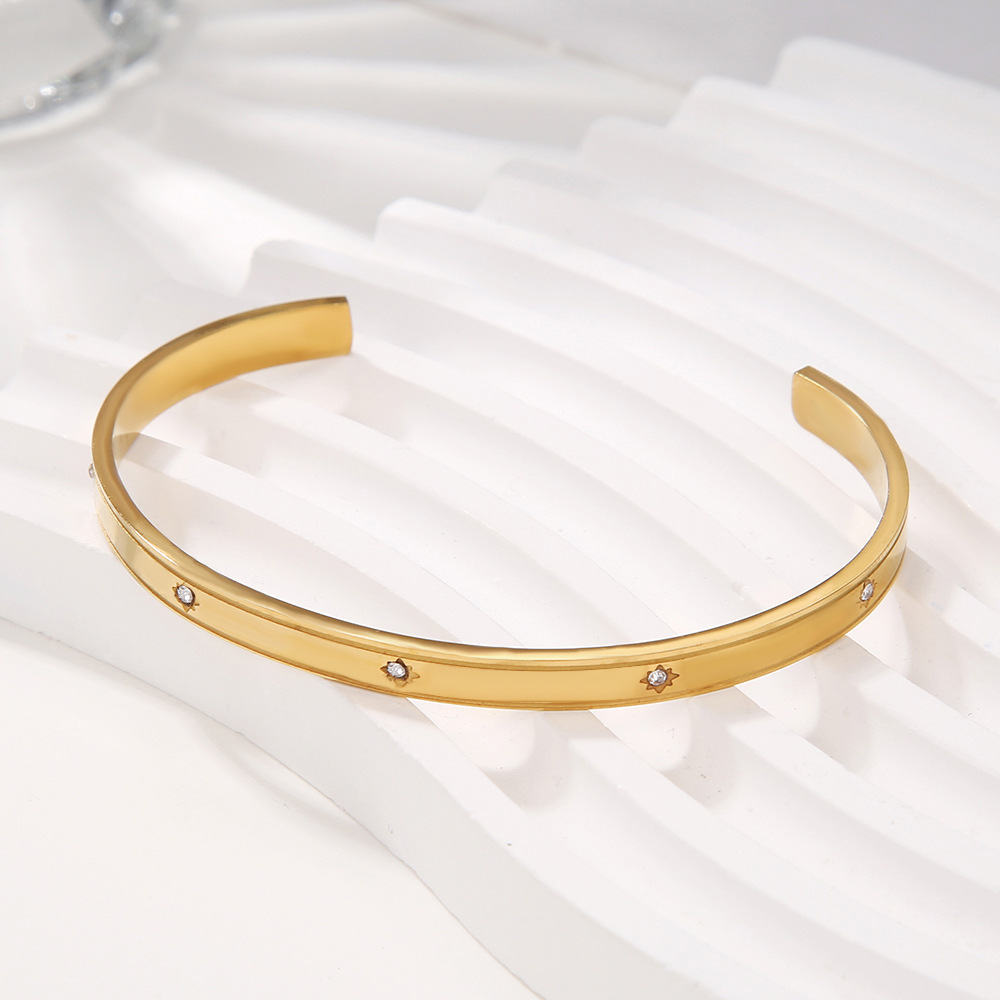 Six-pointed Star Diamond Open-ended Bracelet Image 5