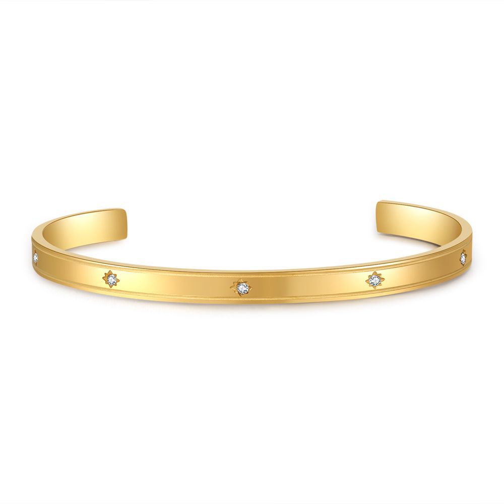 Six-pointed Star Diamond Open-ended Bracelet Image 2
