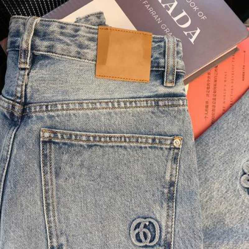 Women's Fashionable Light Blue Straight Pants 5