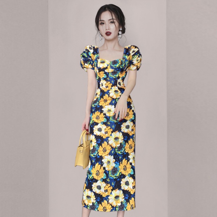 Slim Fit Printed Mid-length Hip Skirt Image 3