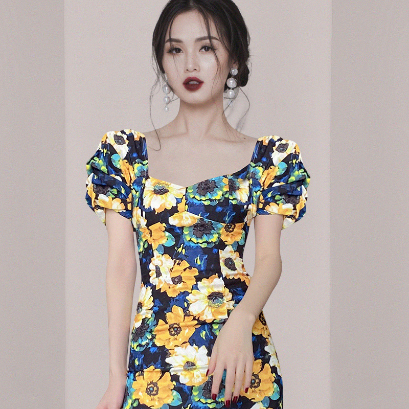 Slim Fit Printed Mid-length Hip Skirt Image 5