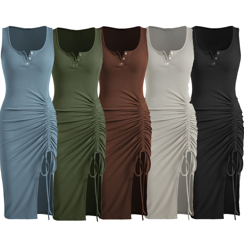 Bottom Drawstring Thread Dress Tight Skirt - Image 2