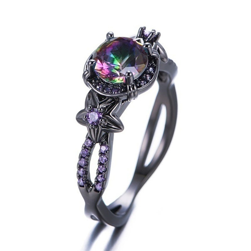 European And American Retro Black Gold Skull Women's Ring Image 2