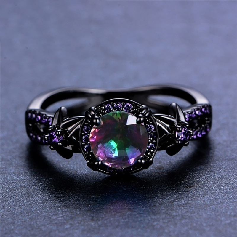 European And American Retro Black Gold Skull Women's Ring Image 4