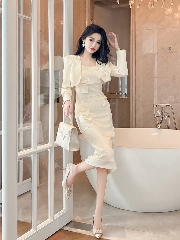 Women's Age-reducing Bow Hip Dress