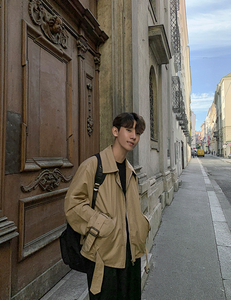 Men's Handsome Short Jacket Coat Image 3