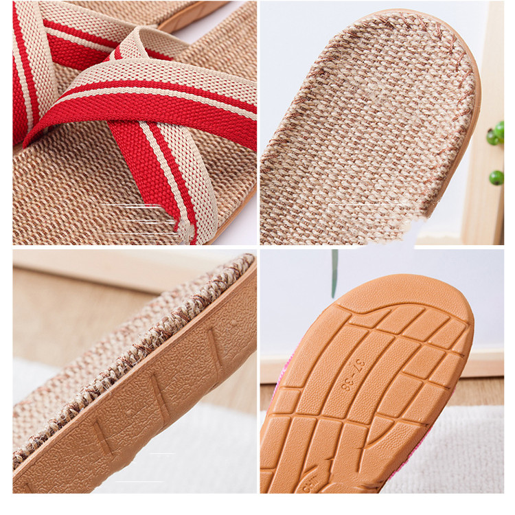 Summer Linen Slippers Top View