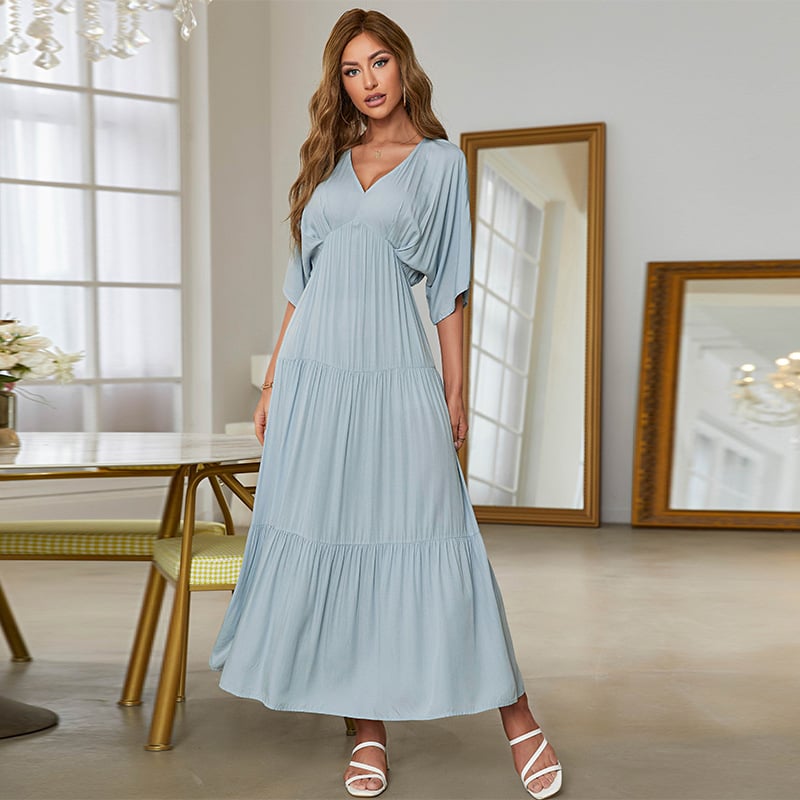 V-neck Batwing Sleeve Dress Image 2