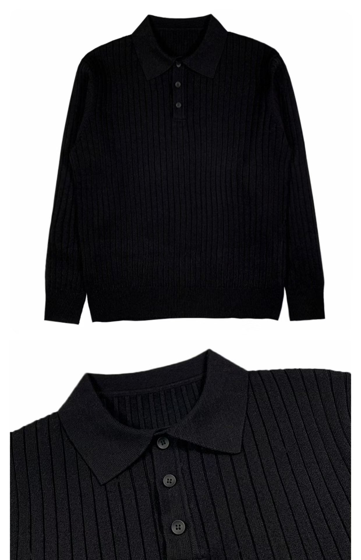 Autumn Polo Lapel Sweater Image 5