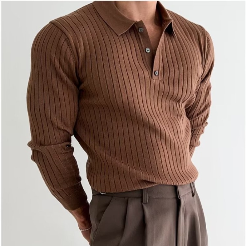 Autumn Polo Lapel Sweater Image 11