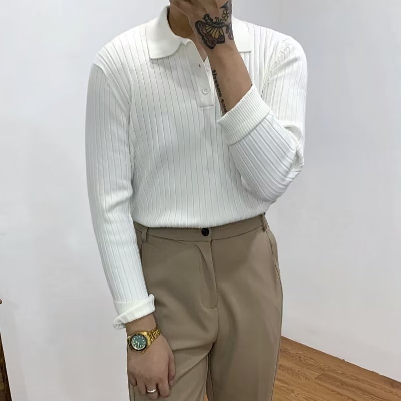 Autumn Polo Lapel Sweater Image 9