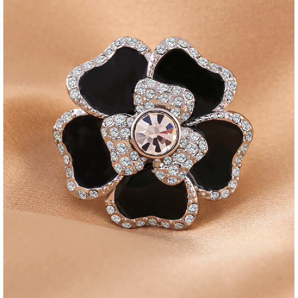 Flower Exaggerated Big Ring Image 2