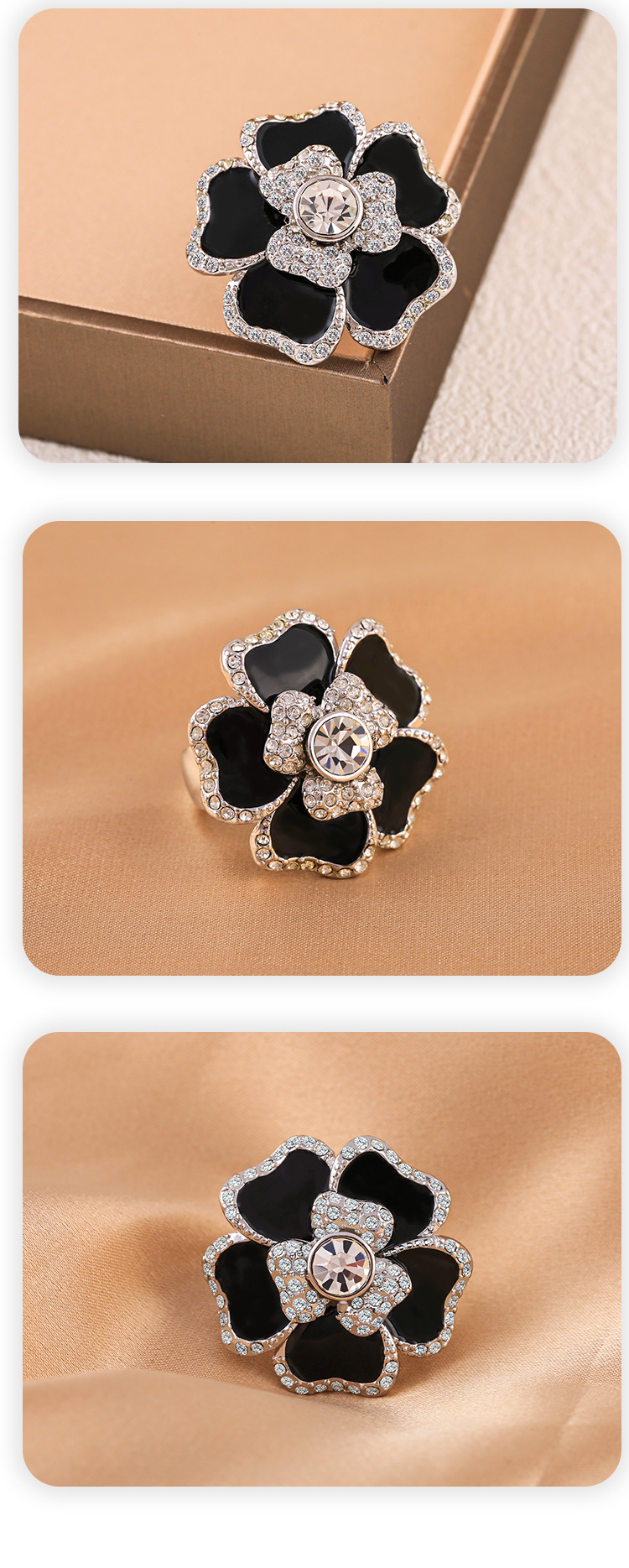 Flower Exaggerated Big Ring Image 1
