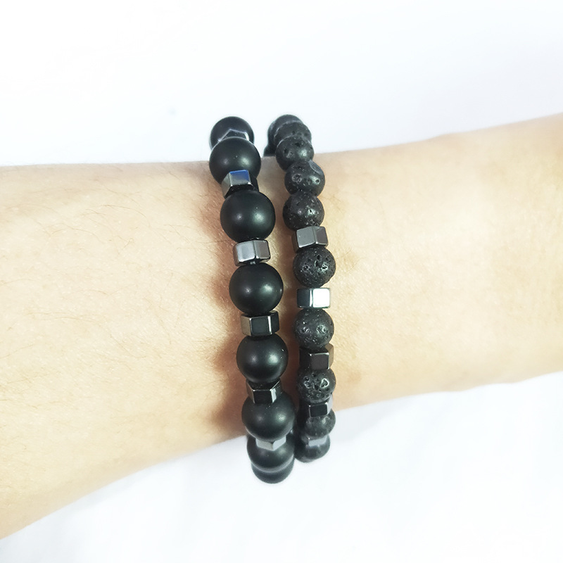 Black Frosted Lava Bracelet 1
