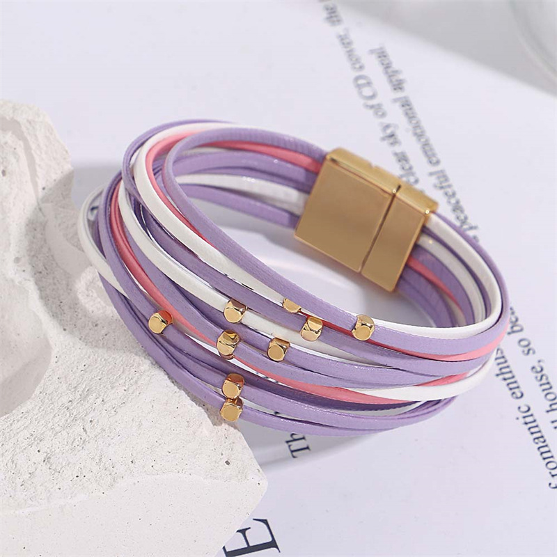 Vintage Beads Soft Leather Bracelet 16
