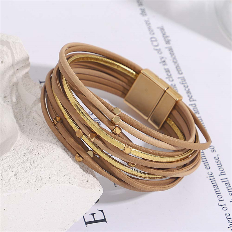 Vintage Beads Soft Leather Bracelet 9