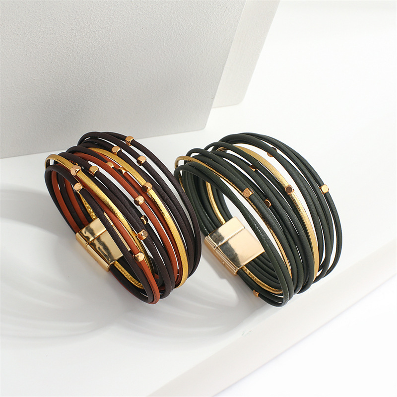 Vintage Beads Soft Leather Bracelet 7