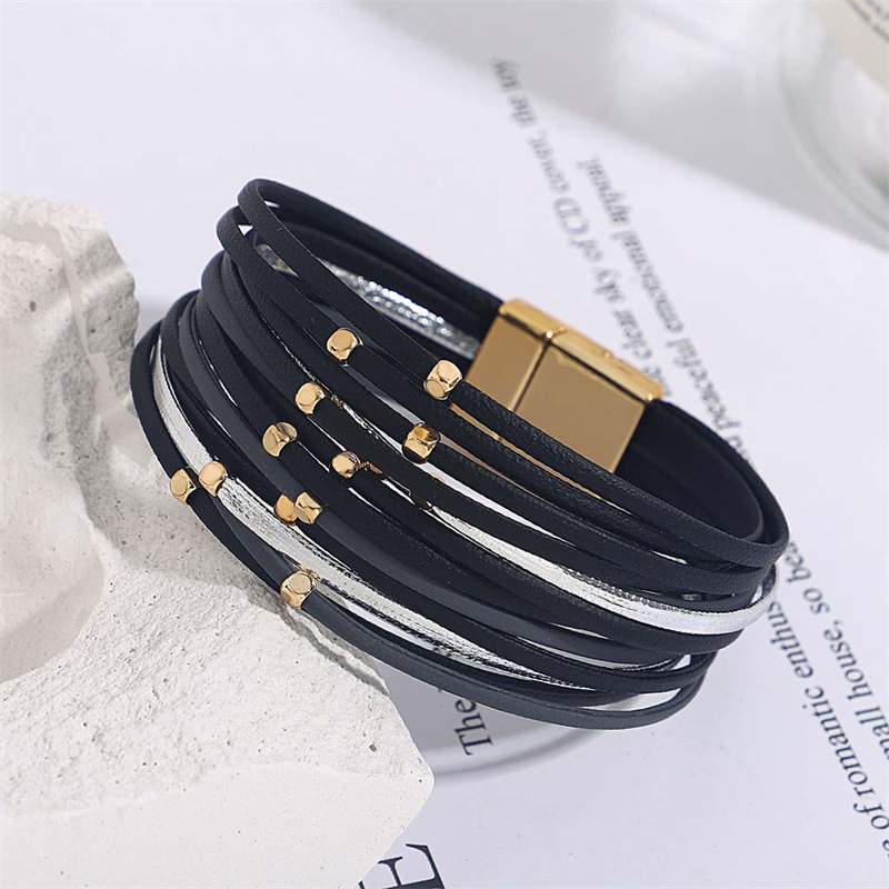Vintage Beads Soft Leather Bracelet 1