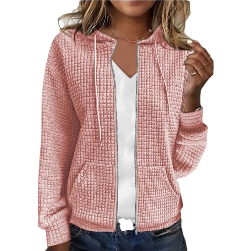 Women's Zipper Hooded Cardigan - Color Options