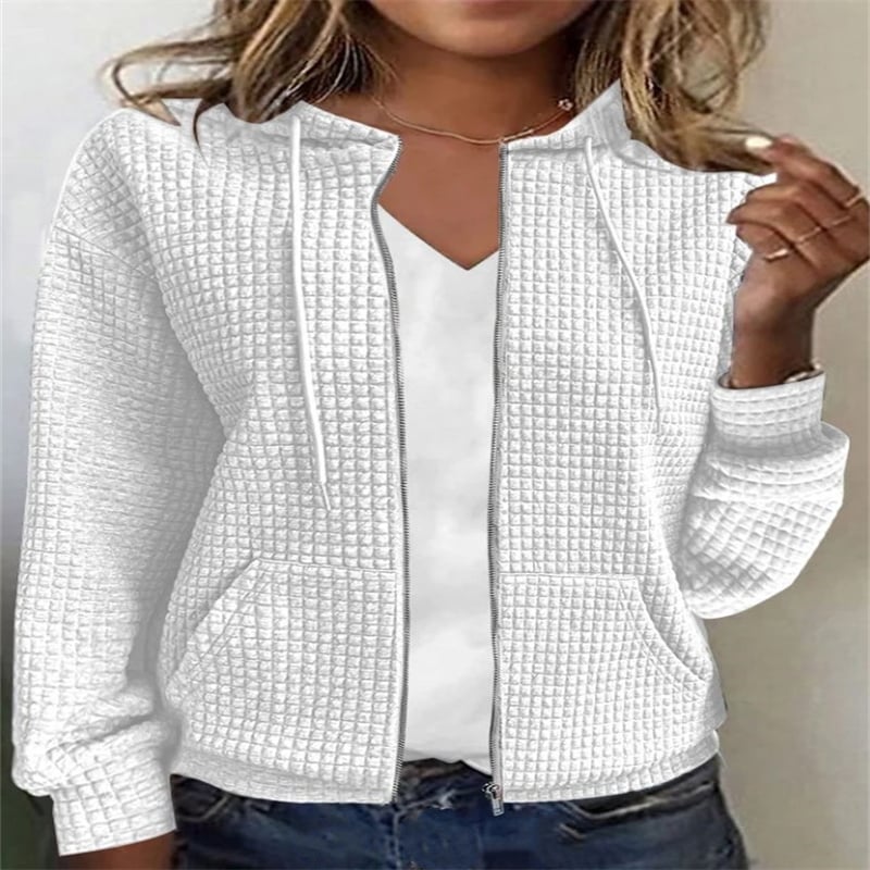 Women's Zipper Hooded Cardigan - Back View