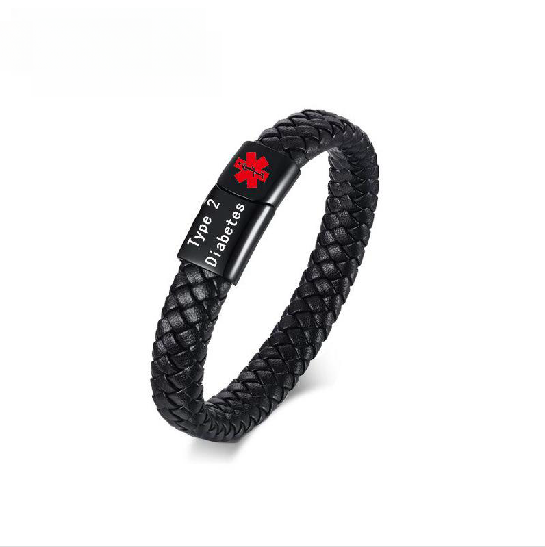 Men's Titanium Steel Magnetic Buckle Leather Rope