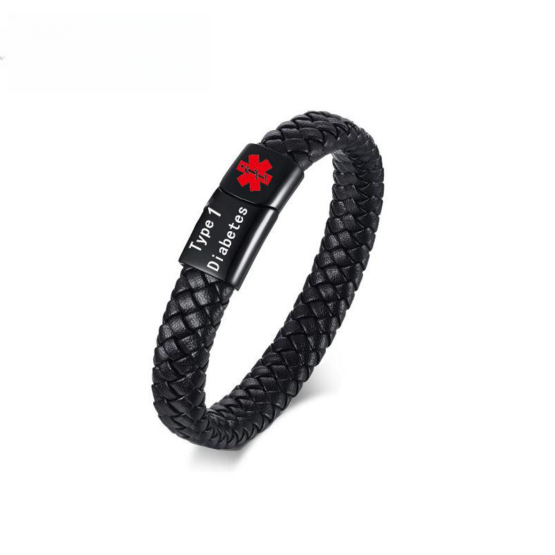 Men's Titanium Steel Magnetic Buckle Leather Rope