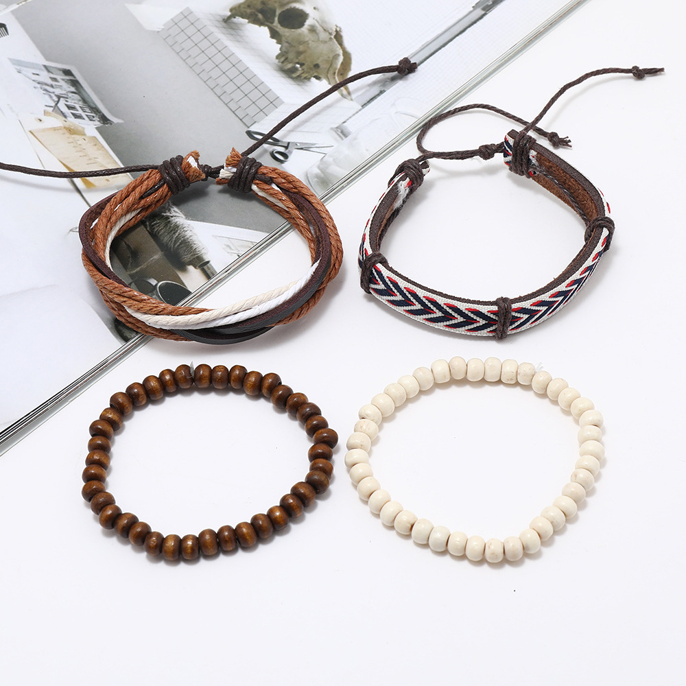 Close-up of Wooden Bead Bracelet